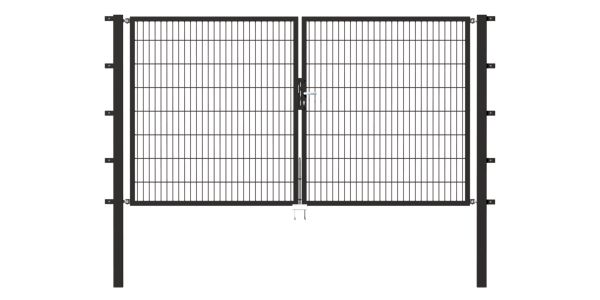 Produktbild Alberts Doppeltor Flexo anthrazit RAL 7016 3500x2000 Pfosten 80x80x2700mm bild 2