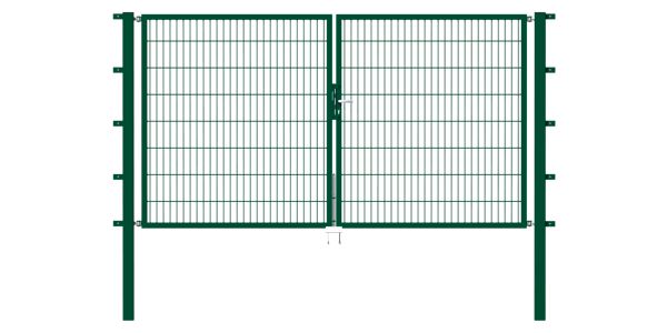 Produktbild Alberts Doppeltor Flexo grün RAL 6005 1000+2000x800 Pfosten 80x80x1500mm bild 2