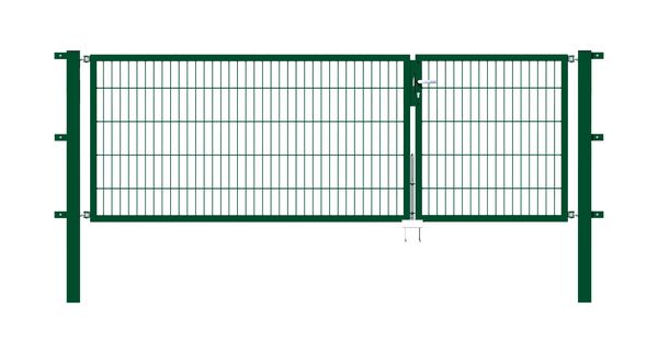 Produktbild Alberts Doppeltor Flexo grün RAL 6005 1000+2000x1000 Pfosten 80x80x1700mm