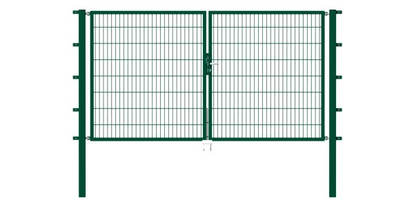 Produktbild Alberts Doppeltor Flexo grün RAL 6005 1000+2000x1000 Pfosten 80x80x1700mm bild 2