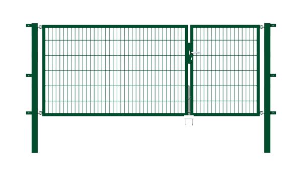 Produktbild Alberts Doppeltor Flexo grün RAL 6005 1000+2000x1200 Pfosten 80x80x1900mm