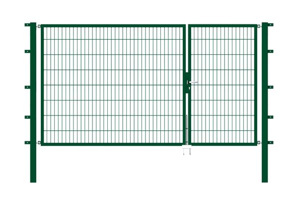 Produktbild Alberts Doppeltor Flexo grün RAL 6005 1000+2000x1600 Pfosten 80x80x2300mm
