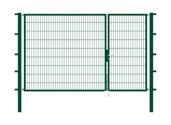 Produktbild Alberts Doppeltor Flexo grün RAL 6005 1000+2000x1800 Pfosten 80x80x2500mm