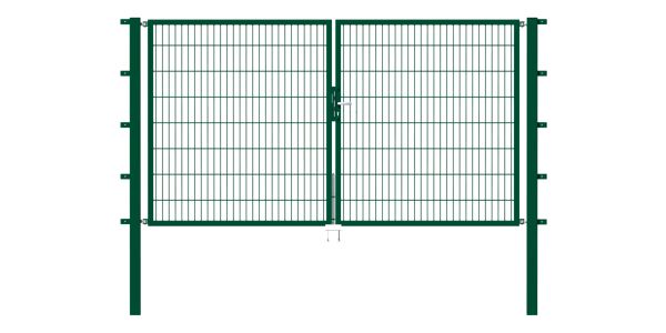 Produktbild Alberts Doppeltor Flexo grün RAL 6005 1000+2000x1800 Pfosten 80x80x2500mm bild 2