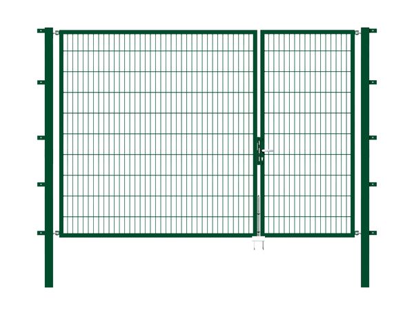 Produktbild Alberts Doppeltor Flexo grün RAL 6005 1000+2000x2000 Pfosten 80x80x2700mm