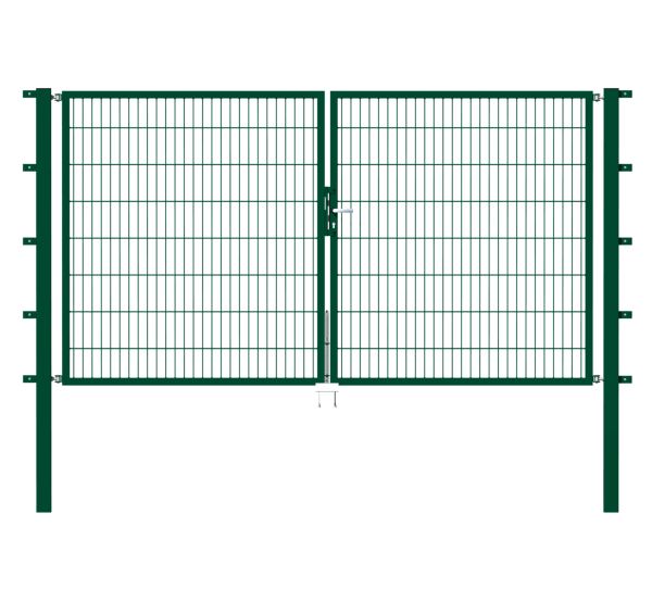 Produktbild Alberts Doppeltor Flexo grün RAL 6005 1000+2000x2000 Pfosten 80x80x2700mm bild 2