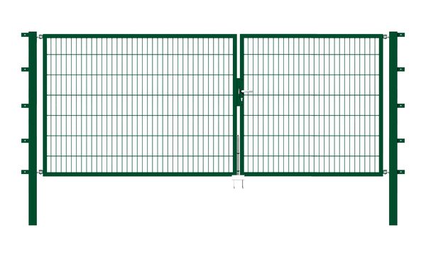 Produktbild Alberts Doppeltor Flexo grün RAL 6005 3500x1400 Pfosten 80x80x2100mm
