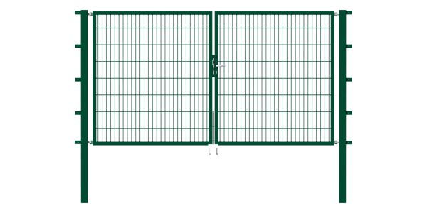 Produktbild Alberts Doppeltor Flexo grün RAL 6005 3500x1400 Pfosten 80x80x2100mm bild 2
