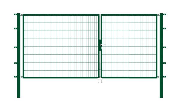Produktbild Alberts Doppeltor Flexo grün RAL 6005 3500x1600 Pfosten 80x80x2300mm