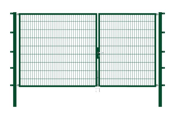 Produktbild Alberts Doppeltor Flexo grün RAL 6005 3500x1800 Pfosten 80x80x2500mm