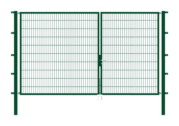 Produktbild Alberts Doppeltor Flexo grün RAL 6005 3500x2000 Pfosten 80x80x2700mm