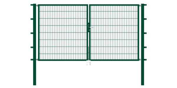 Produktbild Alberts Doppeltor Flexo grün RAL 6005 3500x2000 Pfosten 80x80x2700mm bild 2