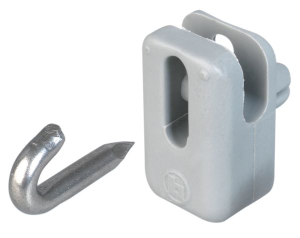 Produktbild Alberts Drahthalter Kuststoff grau RAL 7001 für Spanndrähte und Stacheldrähte