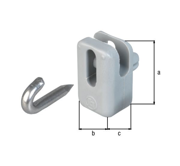 Produktbild Alberts Drahthalter Kuststoff grau RAL 7001 für Spanndrähte und Stacheldrähte bild 2