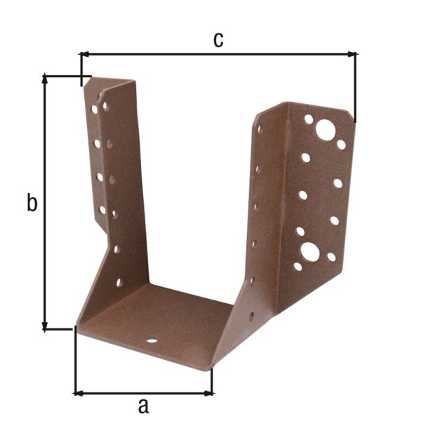 Produktbild Alberts DURAVIS Balkenschuh Typ A sendzimirverzinkt rostbraun 80 x 120 mm