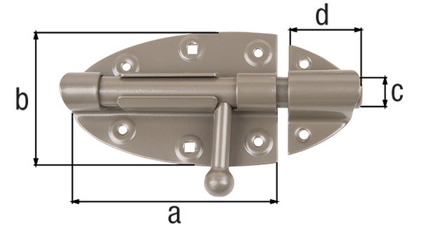 Produktbild Alberts DURAVIS Bolzen Schlossriegel rund mit Griff 112 x 72 mm bild 2