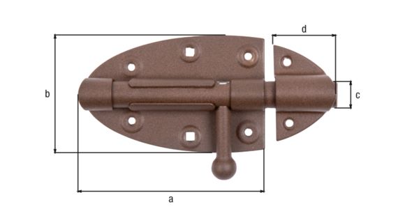 Produktbild Alberts DURAVIS Bolzen Schlossriegel rund mit Griff 112 x 72 mm