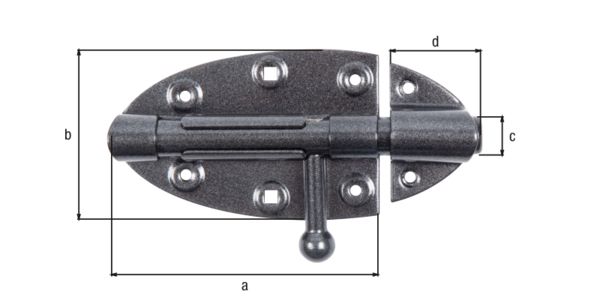 Produktbild Alberts DURAVIS Bolzen Schlossriegel runder Griff 112 x 72