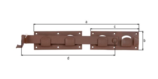 Produktbild Alberts DURAVIS Doppeltorüberwurf verzinkt rostbraun 423 x 70 mm