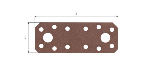 Produktbild Alberts DURAVIS Flachverbinde rostbraun sendzimirverzinkt 96 x 35 x 2,5 mm