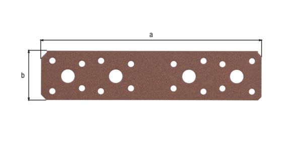 Produktbild Alberts DURAVIS Flachverbinder sendzimirverzinkt rostbraun 180 x 40 x 3,0 mm