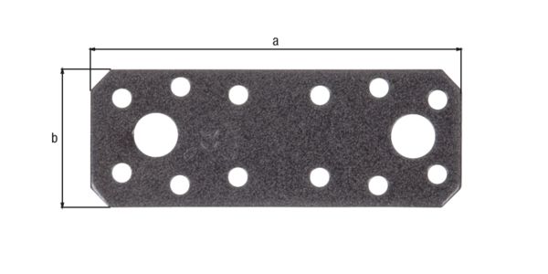 Produktbild Alberts DURAVIS Flachverbinde sendzimirverzinkt schwarzdiamant 96 x 35 x 2,5 mm