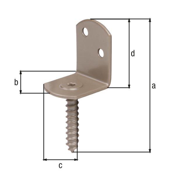 Produktbild Alberts DURAVIS Flechtzaunhalter L-Form perlbeige Gesamthöhe 83 mm 32 x 30 x 38 mm bild 2