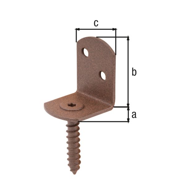 Produktbild Alberts DURAVIS Flechtzaunhalter L-Form rostbraun Gesamthöhe 83 mm 32 x 30 x 38 mm bild 2