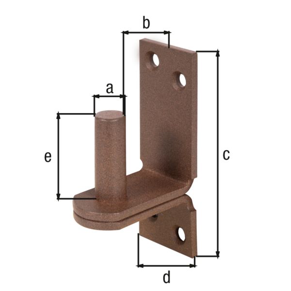 Produktbild Alberts DURAVIS Kloben auf Platte DII blau verzinkt rostbraun Duplexbeschichtung 113 x 40 mm