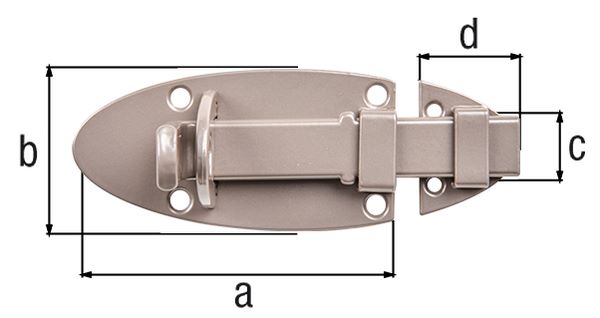 Produktbild Alberts DURAVIS Schlossriegel mit flachem Griff rostbraun 90 x 44 mm bild 2