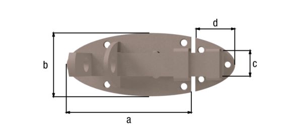 Produktbild Alberts DURAVIS Schlossriegel mit flachem Griff perlbeige 90 x 44 mm bild 2