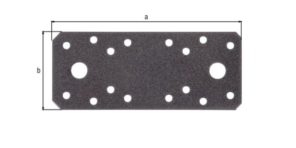 Produktbild Alberts DURAVIS Flachverbinder sendzimirverzinkt schwarzdiamant 133 x 55 x 2,5 mm