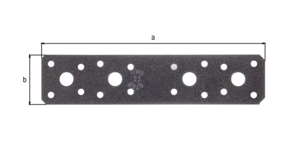 Produktbild Alberts DURAVIS Flachverbinder sendzimirverzinkt schwarzdiamant 180 x 40 x 3,0 mm