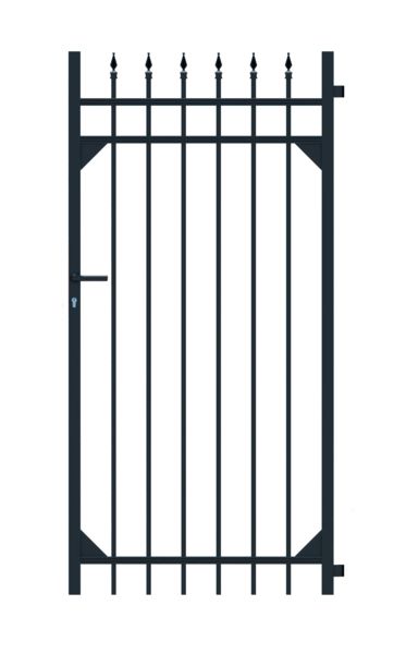 Produktbild Alberts Einzeltor Columbus matt schwarz 965x1800mm zum Einbetonieren