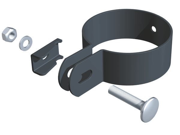 Produktbild Alberts Endschelle anthrazit zur Befestigung von Zaunfeldern an Pfosten 60 mm