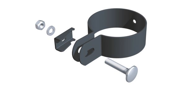 Produktbild Alberts Endschelle anthrazit zur Befestigung von Zaunfeldern an Pfosten 60 mm bild 2