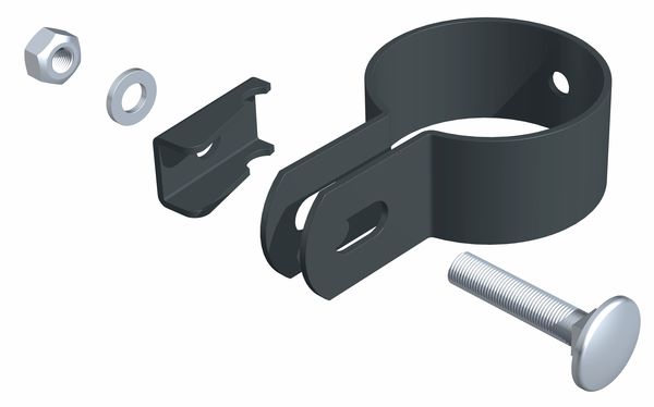 Produktbild Alberts Endschelle anthrazit zur Befestigung von Zaunfeldern an Pfosten 34 mm