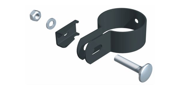 Produktbild Alberts Endschelle anthrazit zur Befestigung von Zaunfeldern an Pfosten 34 mm bild 2