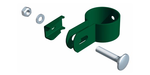 Produktbild Alberts Endschelle grün zur Befestigung von Zaunfeldern an Pfosten 34 mm bild 2