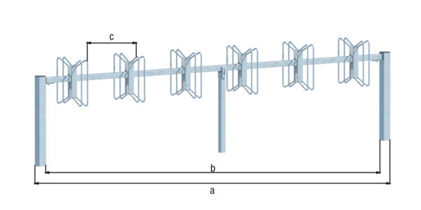 Produktbild Alberts Fahrradständer Hagen Grundelement zum Betonieren 12 Einstellplätze Halter 90Grad bild 2