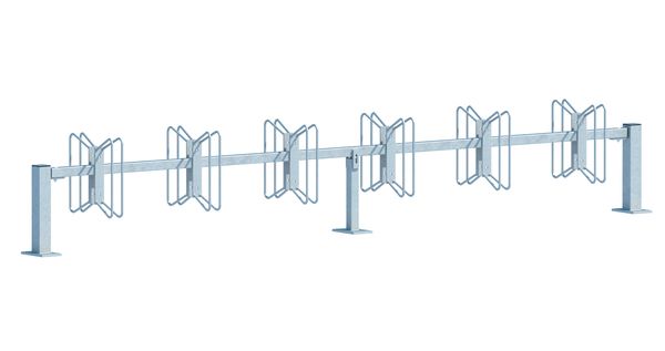 Produktbild Alberts Fahrradständer Hagen Grundelement zum Schrauben 12 Einstellplätze Halter 90Grad
