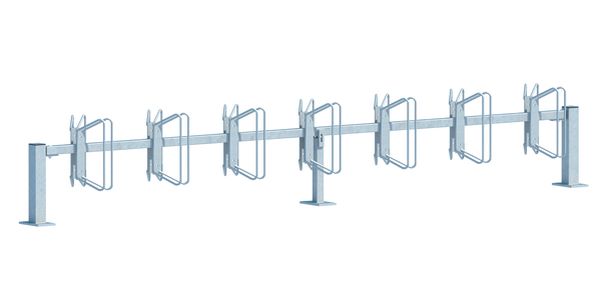 Produktbild Alberts Fahrradständer Hagen Grundelement zum Schrauben 14 Einstellplätze Halter 45Grad