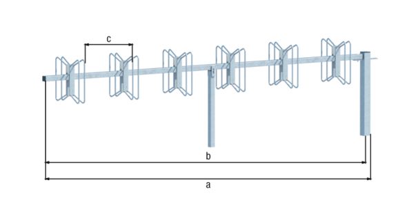 Produktbild Alberts Fahrradständer Hagen Anbauelement zum Betonieren 12 Einstellplätze Halter 90Grad bild 2