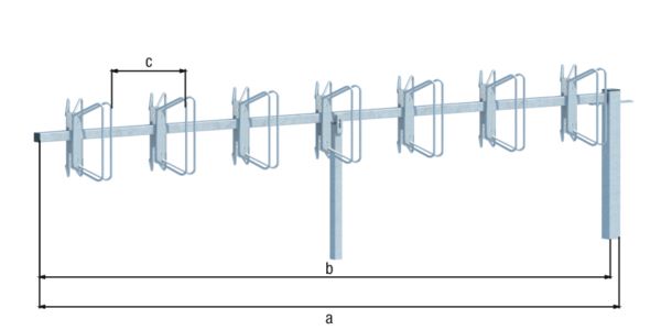 Produktbild Alberts Fahrradständer Hagen Anbauelement zum Betonieren 14 Einstellplätze Halter 45Grad bild 2