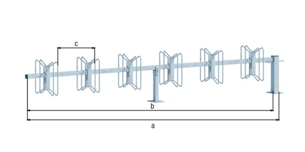Produktbild Alberts Fahrradständer Hagen Anbauelement zum Schrauben 12 Einstellplätze Halter 90Grad bild 2