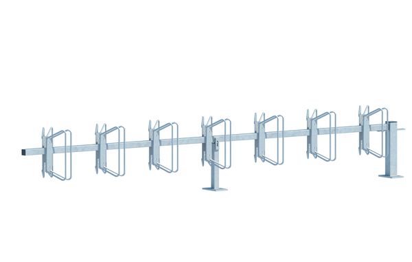 Produktbild Alberts Fahrradständer Hagen Anbauelement zum Schrauben 14 Einstellplätze Halter 45Grad