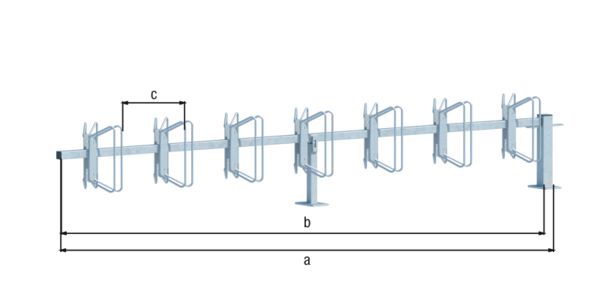 Produktbild Alberts Fahrradständer Hagen Anbauelement zum Schrauben 14 Einstellplätze Halter 45Grad bild 2
