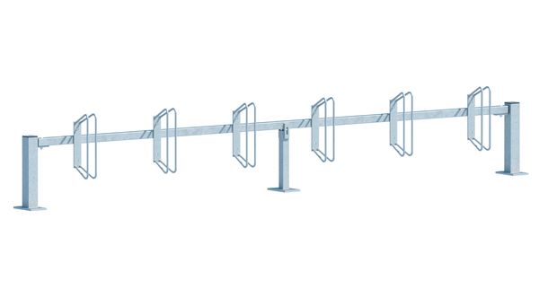 Produktbild Alberts Fahrradständer Hagen Grundelement zum Schrauben 6 Einstellplätze Halter 90 Grad
