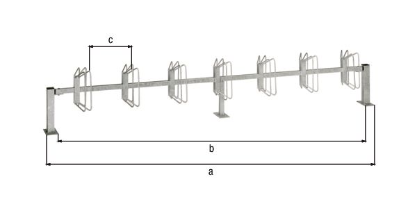 Produktbild Alberts Fahrradständer Hagen Grundelement zum Schrauben 7 Einstellplätze Halter 45 Grad bild 2