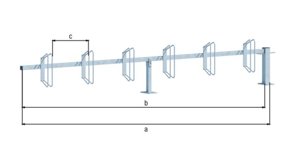 Produktbild Alberts Fahrradständer Hagen Anbauelement zum Schrauben 6 Einstellplätze Halter 90 Grad bild 2